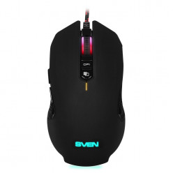 Игровая мышь SVEN RX-G955, оптическая, 600-4000 dpi, 7+1 кнопок, RGB, USB, черная